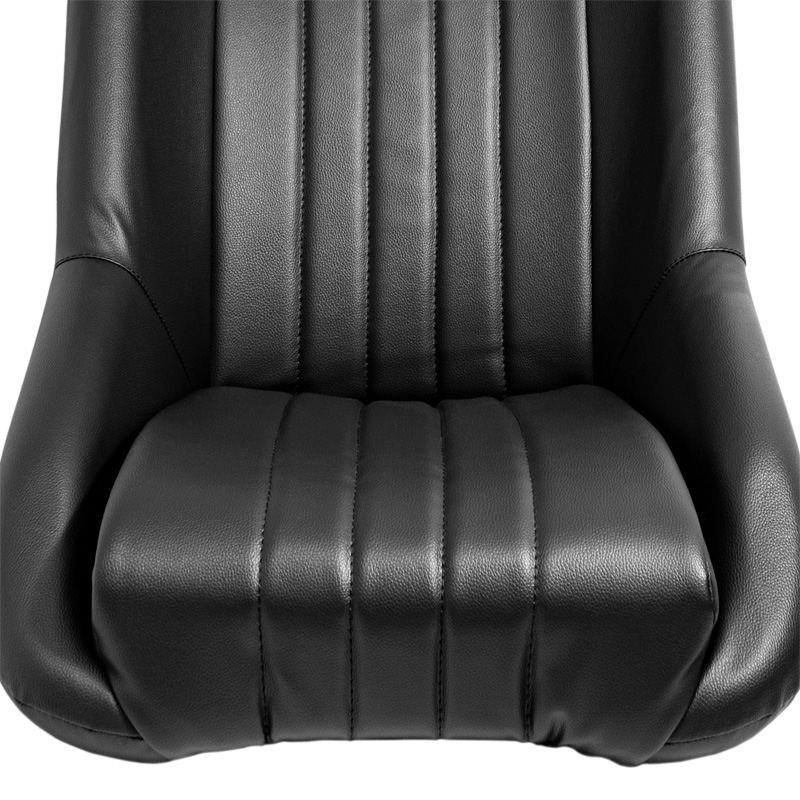 Sport seat 'Classic' - Black Synthetic leather - Non-reclinable back-rest + Head-rest - incl. slides