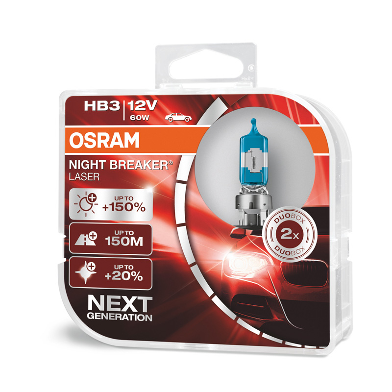 Osram Night Breaker Laser Halogen bulbs - HB3 (9005) - 12V/60W - set of 2 pieces