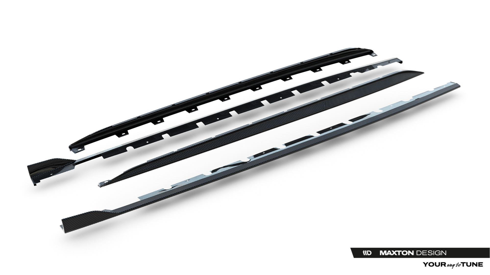 Set of Prepreg Carbon Fiber Zijskirts passend voor Audi RS3 Sedan 8Y Facelift – Maxton Design