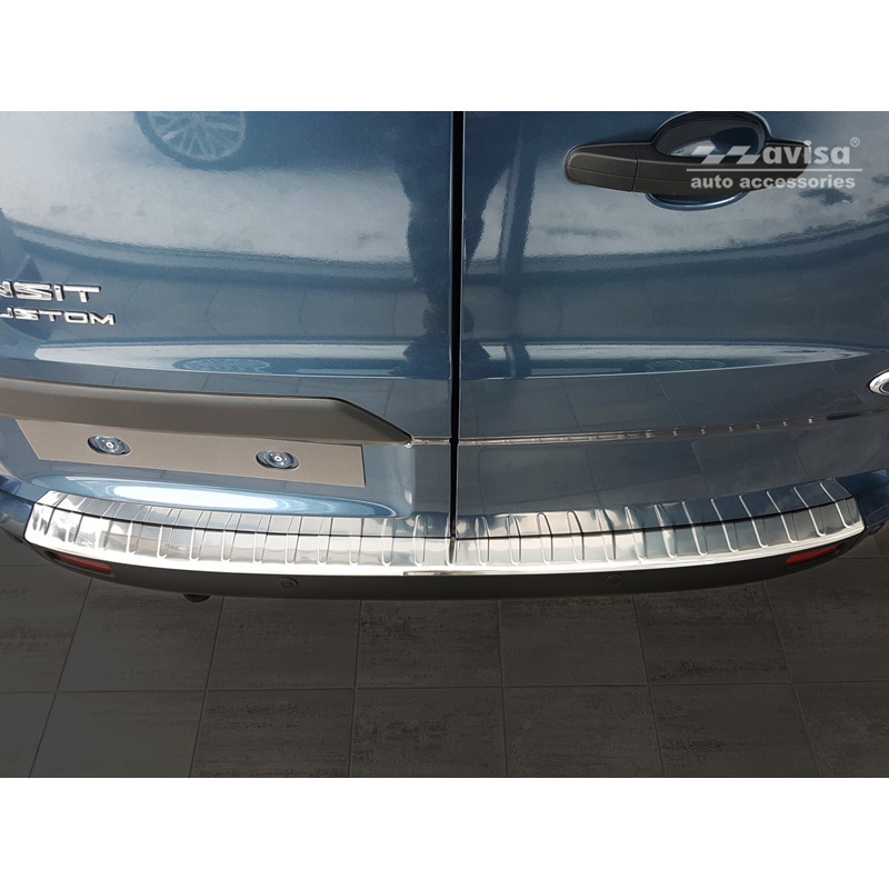Stainless Steel Rear bumper protector  Ford Transit/Tourneo Custom 2012-2018 & 2018-2023 'Ribs'