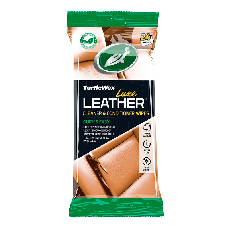 Turtle Wax 54097 Luxe Leather Cleaner & Conditioner Wipes 24 Pack