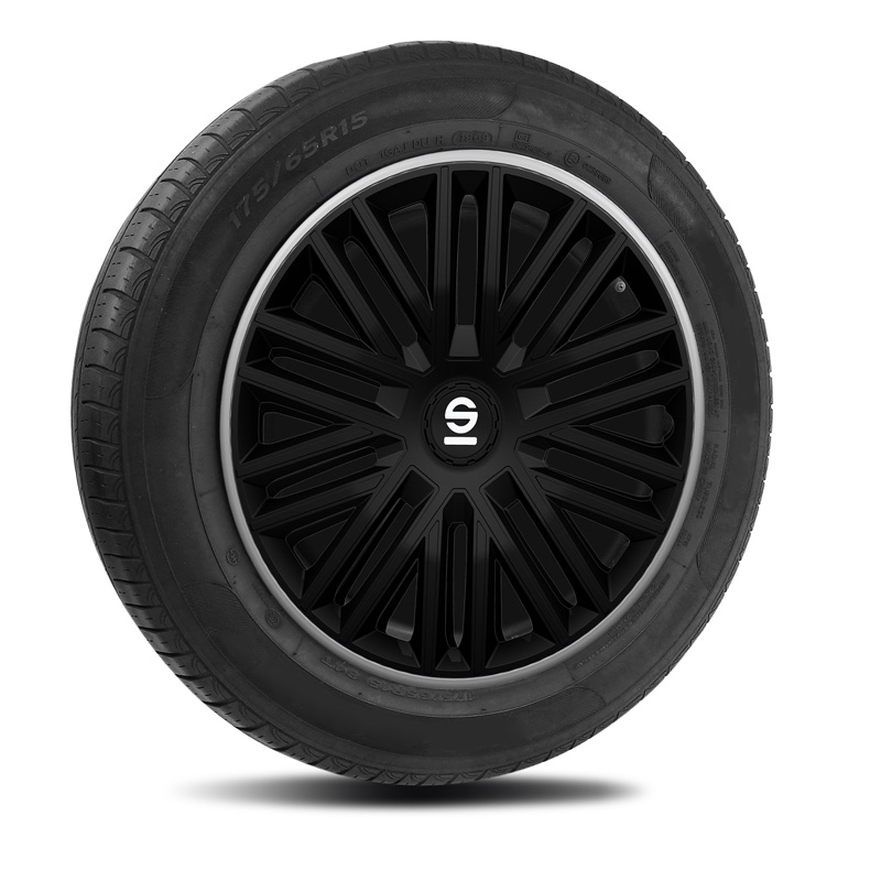 Sparco Wheel Covers Bergamo - 14-inch - Black/Grey - Set of 4 pieces