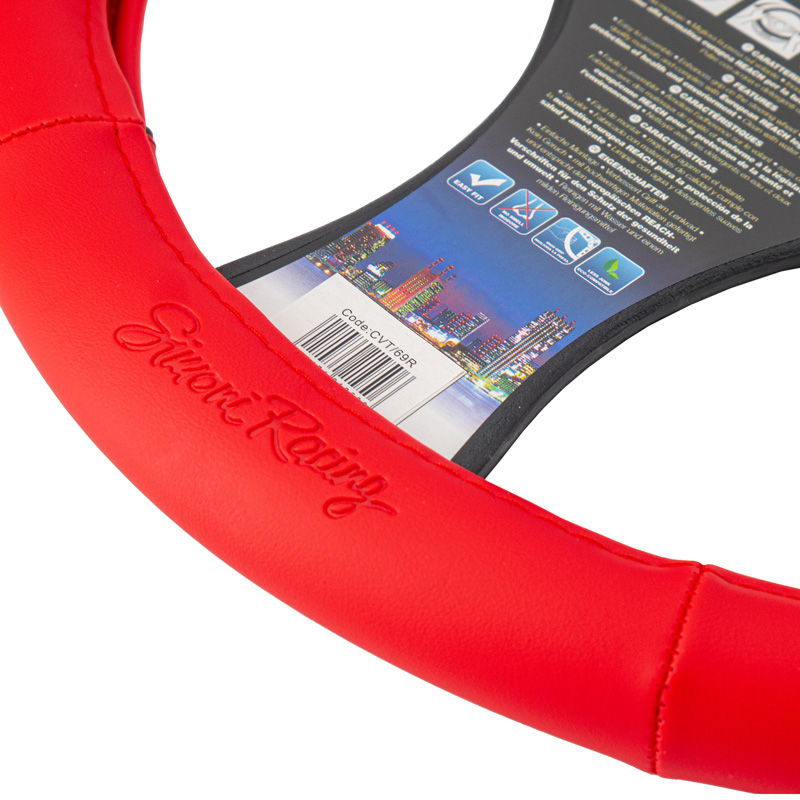 Simoni Racing Steering Wheel Cover Pretty - Red Ecoleather - 37-39cm