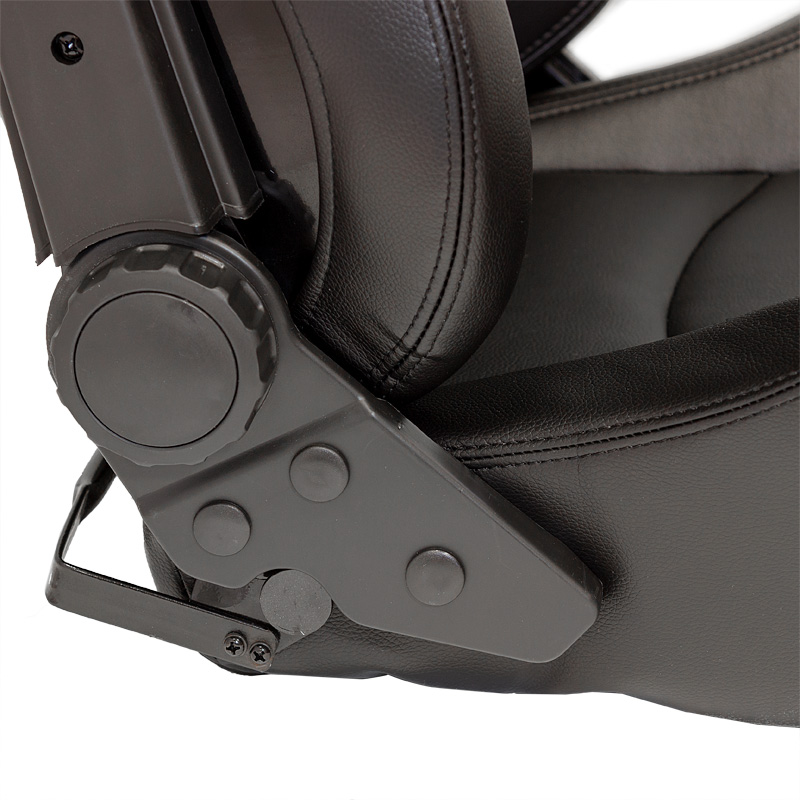 Sport seat 'BS2' - Black Synthetic leather - Dual-side reclinable fibreglass back-rest - incl. slides