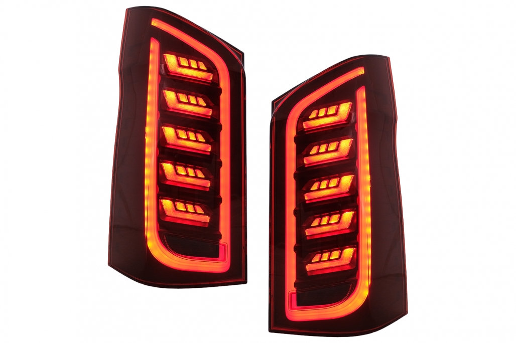 Full LED Taillights Smoke suitable for Mercedes V-Class W447 (2014-2019) Single Rear Door with Dynamic Sequential Turning Lights