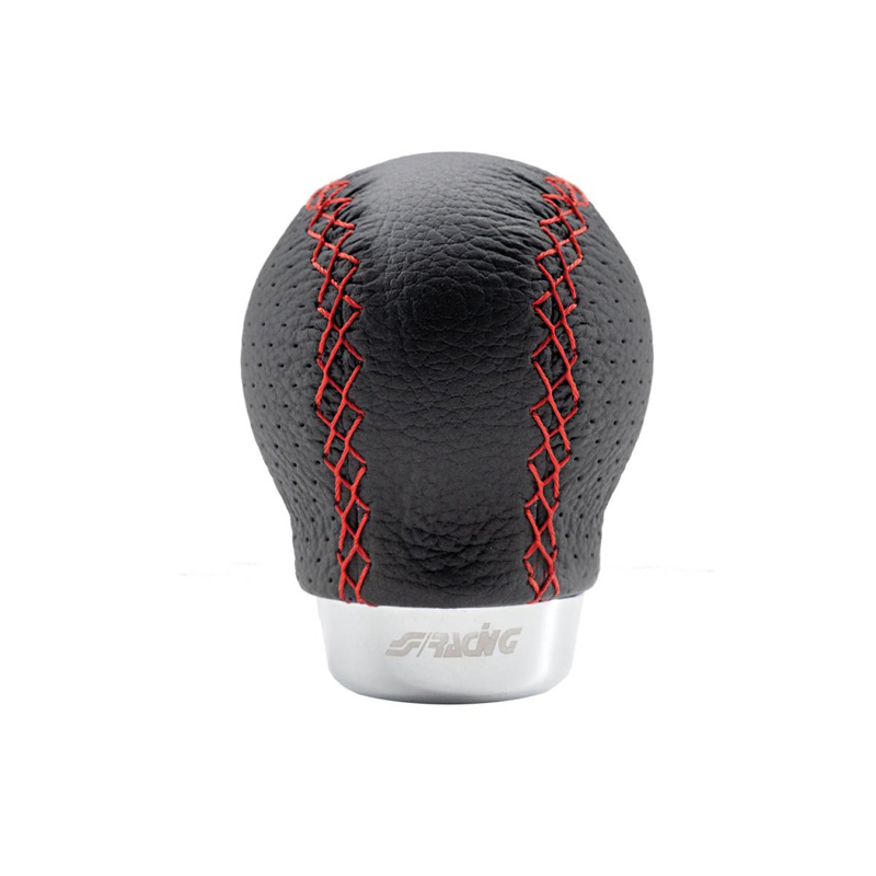 Simoni Racing Gear Knob Set - Black + Red Stitching