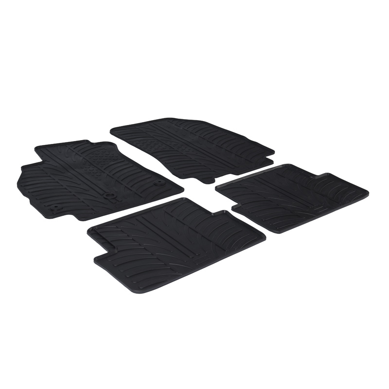 Rubber car mats set  Renault Fluence 2011- (T profile 4-pieces + mounting clips)