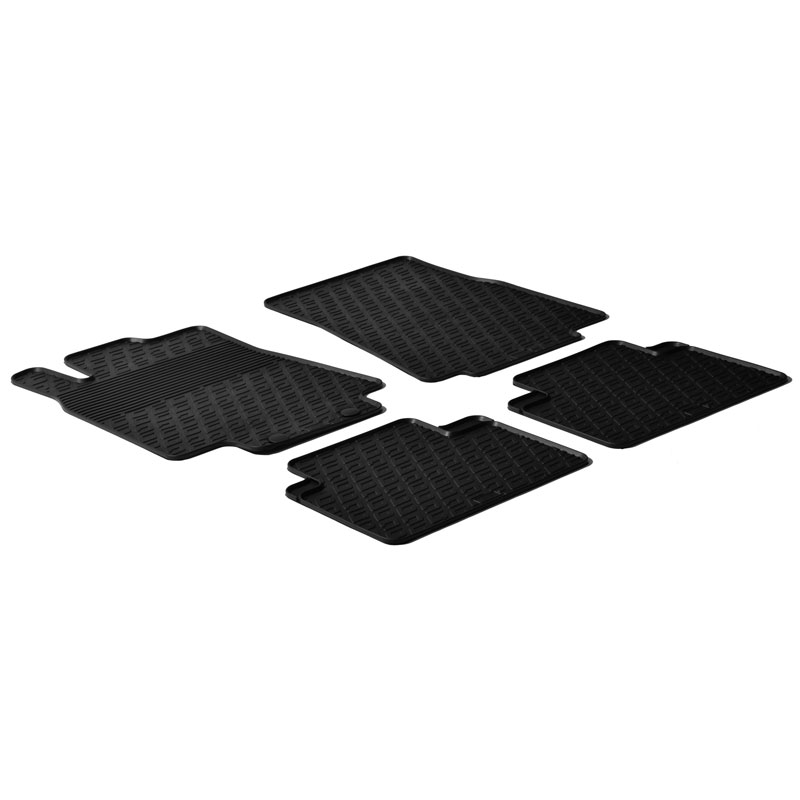 Rubber car mats set  Mercedes A-Class W169 2004- / B-Class W245 2005- (G profile 4-pieces + mounting clips)