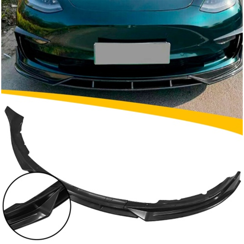Front spoiler lip  Tesla Model 3 2017- 'Aero' (Glossy Black ABS)