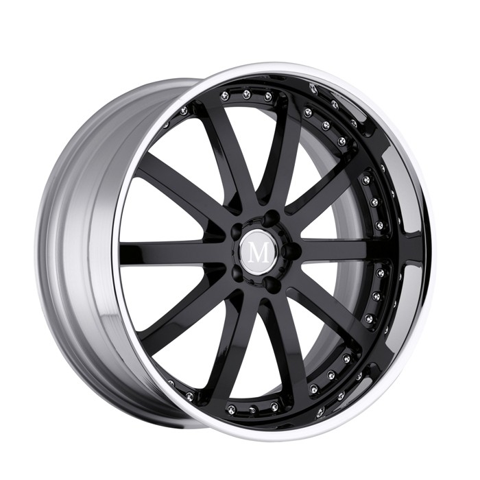 Velgen Mandrus Velo 20x8,5 5x112 ET42 Glanzend Zwart + Chromen R