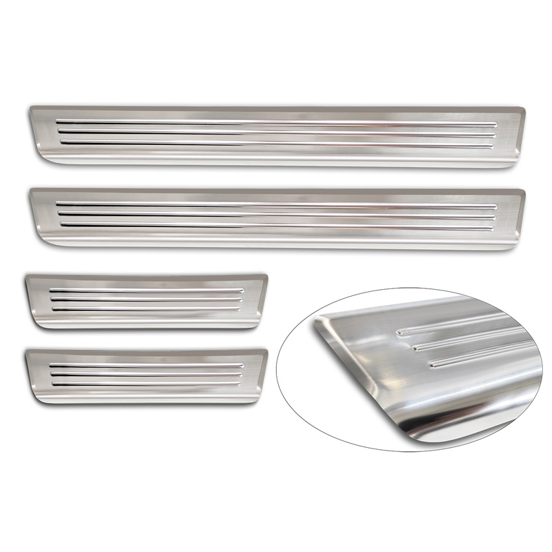 Stainless Steel Door sill protectors  Renault Arkana 2020- 'Lines' - 4-pieces