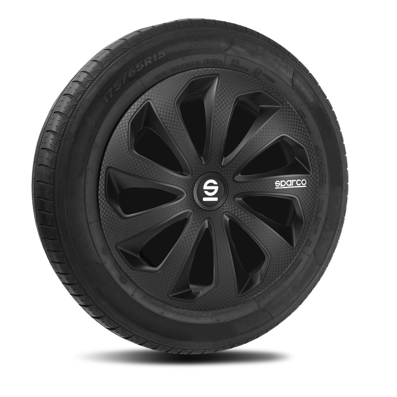 Sparco Wheel Covers Sicilia - 15-inch - Black/Carbon - Set of 4 pieces