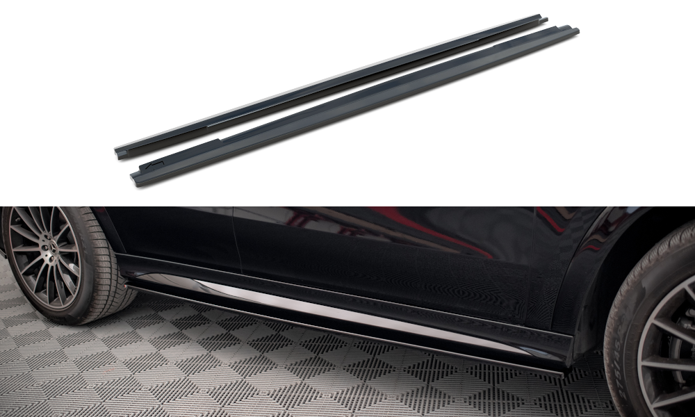 Zijskirts passend voor Mercedes GLE C167 AMG Pakket Coupe / SUV Maxton Glans Zwart