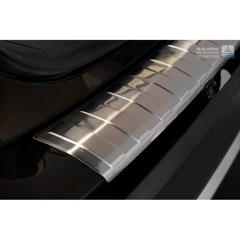 Stainless Steel Rear bumper protector  Mitsubishi Outlander III Facelift 2015- 'Ribs' (with PDC cut out)