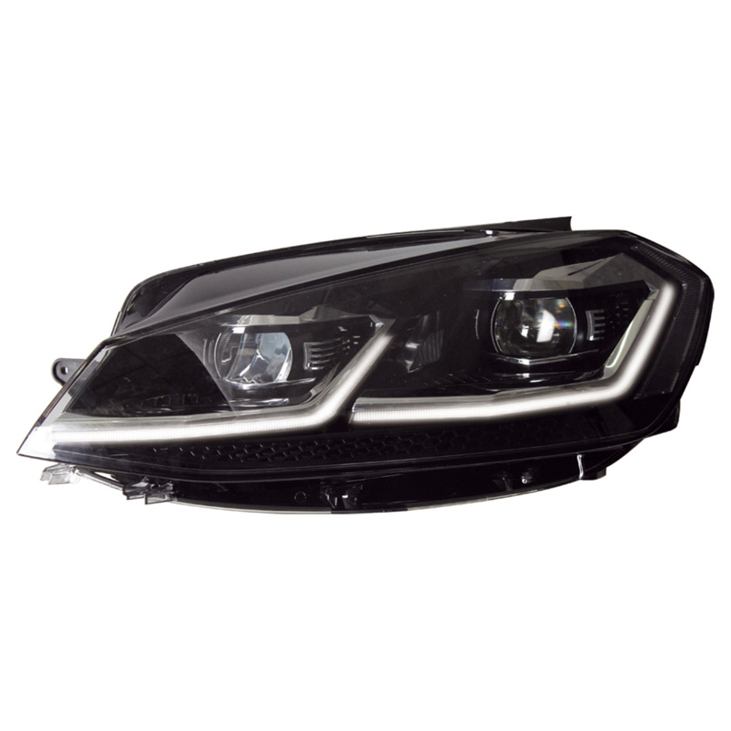 Set Headlights  Volkswagen Golf VII Facelift (7.5) 2017- - Black - incl. Dynamic Running Light