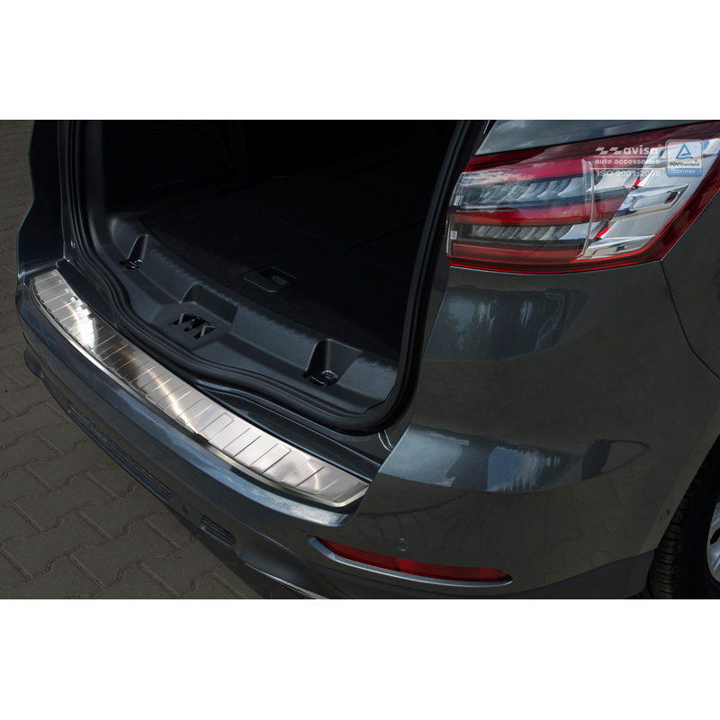 Stainless Steel Rear bumper protector  Ford S-Max II 2015- 'Ribs'