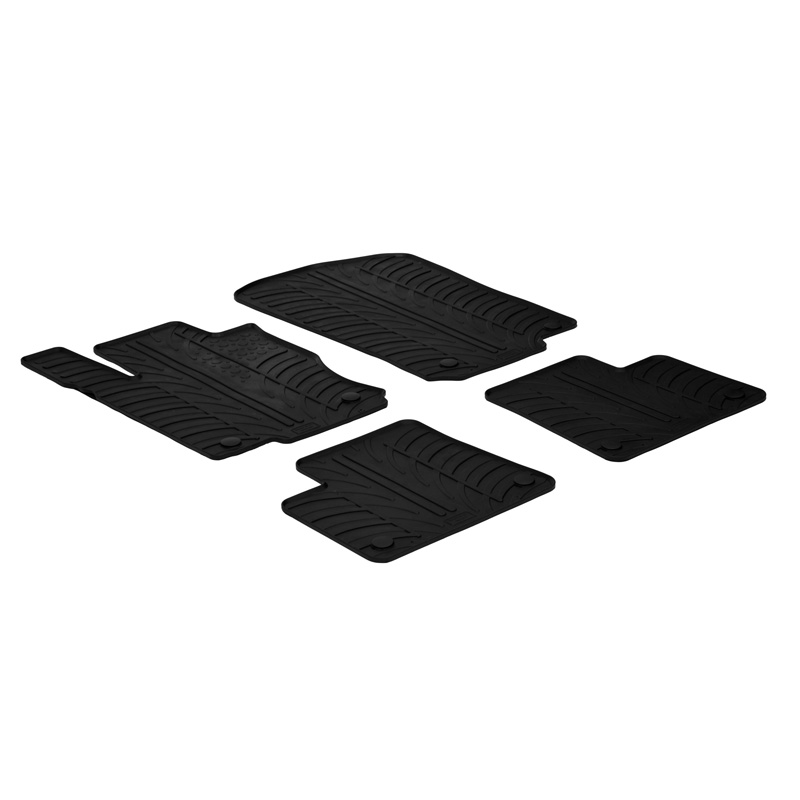 Rubber car mats set  Mercedes ML W166 2011- & GLE C292 2015- (T profile 4-pieces + mounting clips)