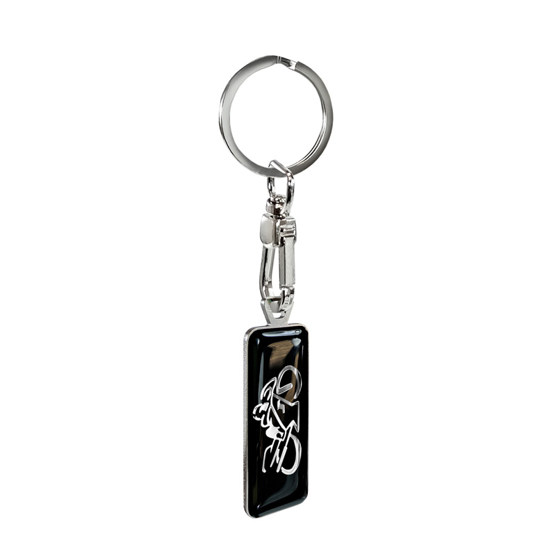 Stainless steel key chain - 'Moto' Black