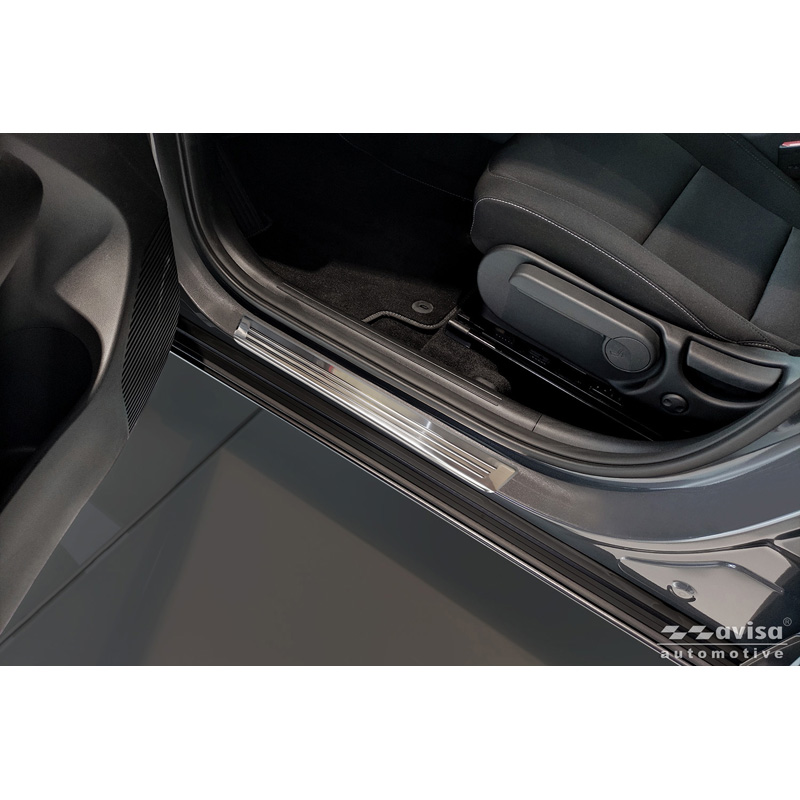 Avisa Inox door sill protectors  Hyundai Kona II 2023- / MG 3 2024- / MG ZS II 2024- 'Lines' - 4-pieces