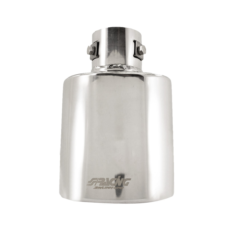 Simoni Racing Exhaust Tip Oval Inox - 119x76xL178mm - Installation ->55mm