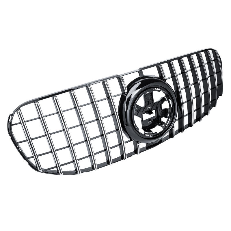 Grill passend voor Mercedes GLS X167 18-.. Glans Zwart / Chroom