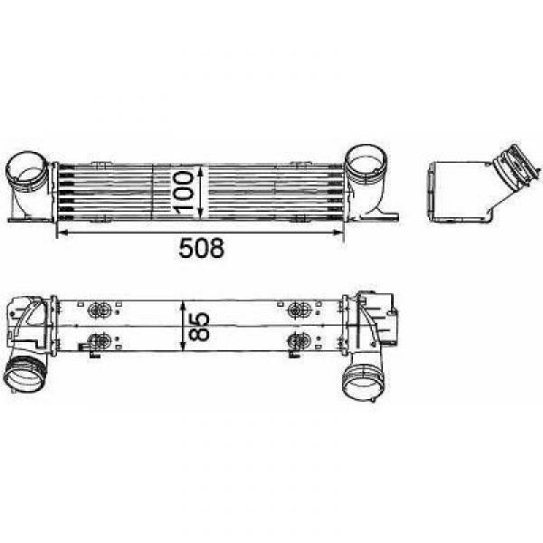 Intercooler E90/91/E87 04->> 318/320d+118/120d+X1 1.8d