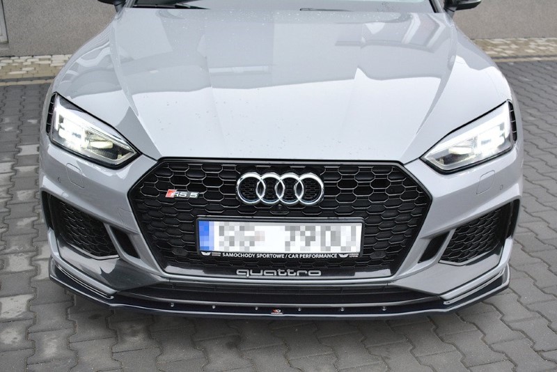 Voorspoiler passend voor Audi RS5 F5 Coupe / Sportback V.1 Glanzend Zwart
