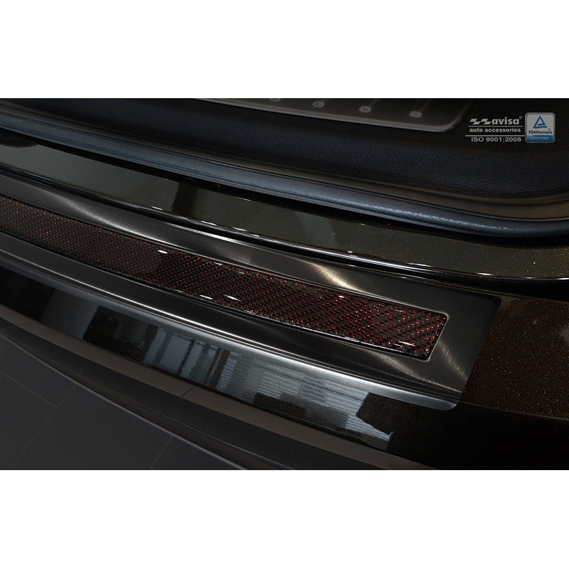 Stainless Steel Rear bumper protector 'Deluxe'  BMW X6 F16 2014-2019 Black/Red-Black Carbon excl. M-Package