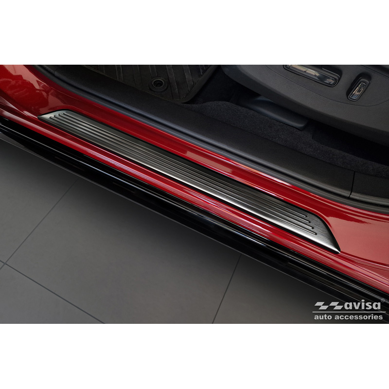 Black Inox door sill protectors  Honda ZR-V (RZ4) 2023- - 'Lines' - 4-pieces