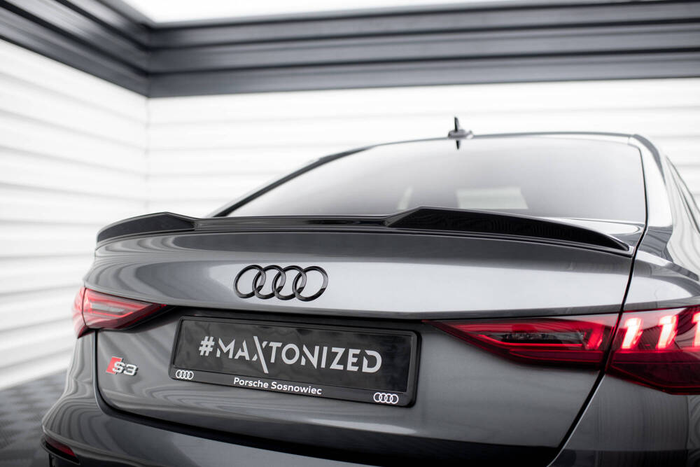 Spoiler passend voor Audi A3 / A3 S-Line / S3 / RS3 Limousine Maxton Glans Zwart