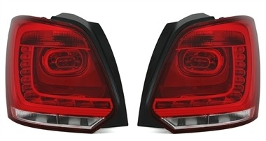 Tail Lights VW Polo 6R 09- Red/Clear LED