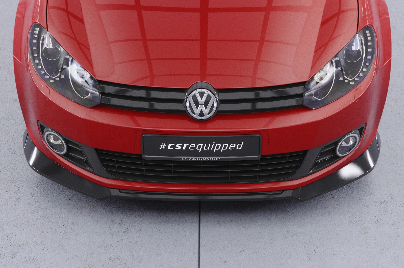 Voorspoiler passend voor Volkswagen Golf 6 (Typ 5K1) Glans Zwart – CSR Automotive 