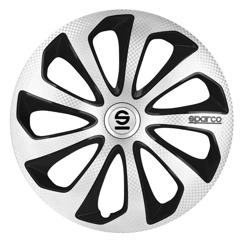 Sparco Wheel Covers Sicilia - 16-inch - Silver/Black/Carbon - Set of 4 pieces