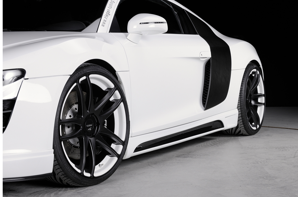 Zijskirts passend voor Audi R8 Rieger ABS Carbon Look