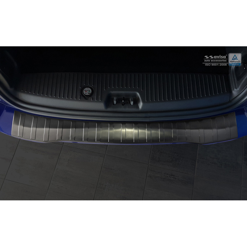 Black Stainless Steel Rear bumper protector  Ford Tourneo Courier/Transit Courier 2014- 'Ribs'