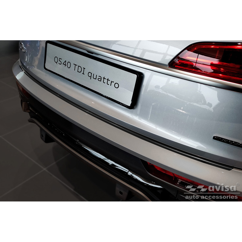 Black Stainless Steel Rear bumper protector  Audi Q5 Sportback 2020- incl. S-Line