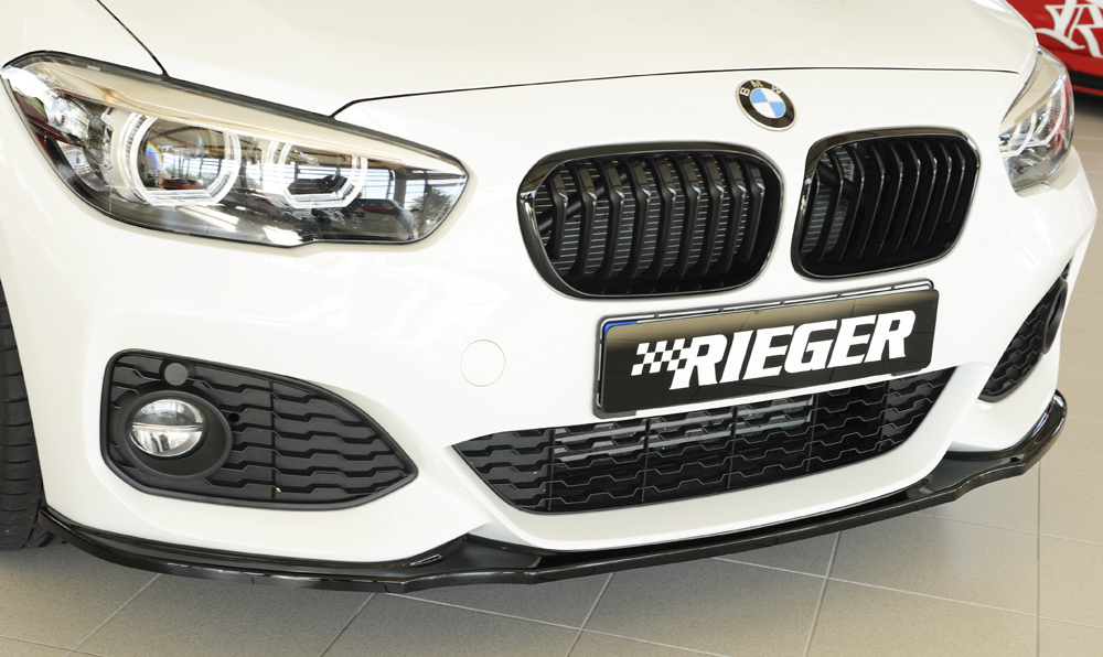 Voorspoiler passend voor BMW 1Serie F20/F21 2015-... Zwart Glans Rieger