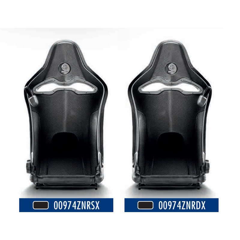 Sparco Sport Seat SPX DX - Passenger version (Right) - Black Leather/Alcantara + Carbon Backrest - Right-side Reclinable