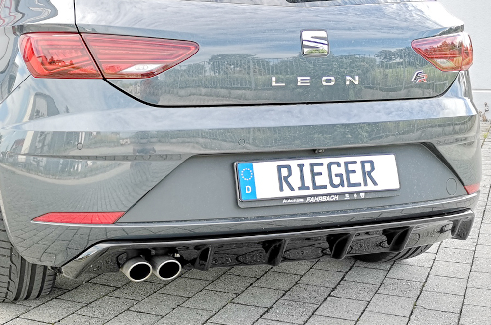 Diffuser passend voor Seat Leon FR 5F 17-20 Rieger Glans Zwart