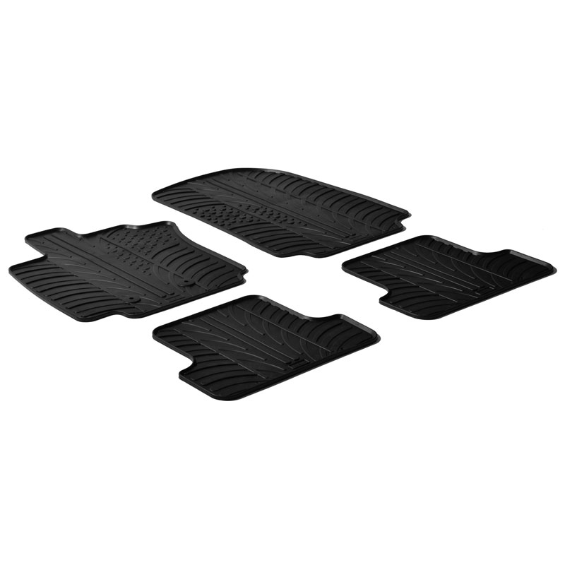 Rubber car mats set  Renault Clio III 2005- (T profile 4-pieces)