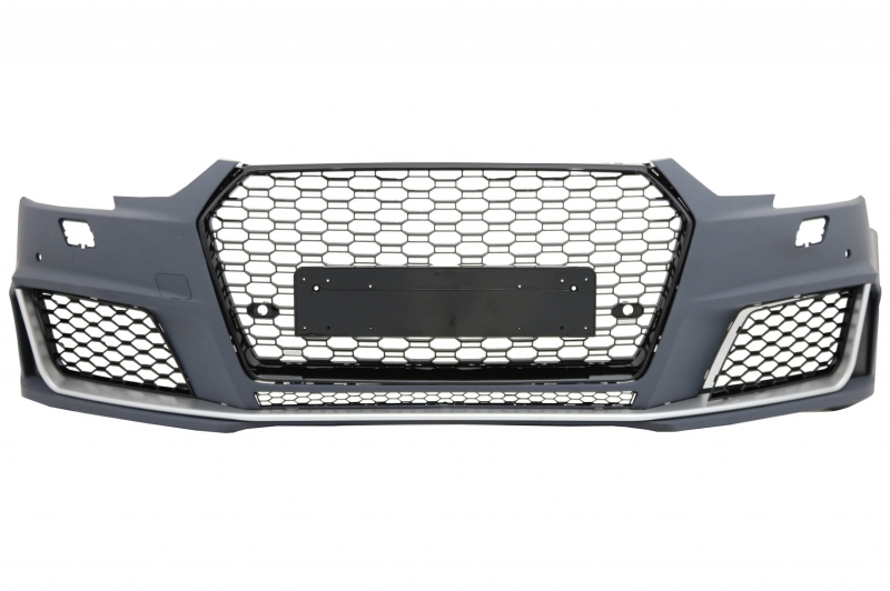 Voorbumper passend voor Audi A4 B9 2015-2019 RS4 Look Zilver/Zwart