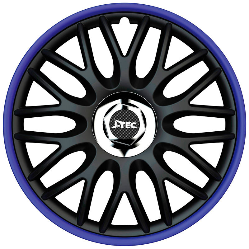 Set J-Tec wheel covers Orden R 14-inch black/blue + chrome ring