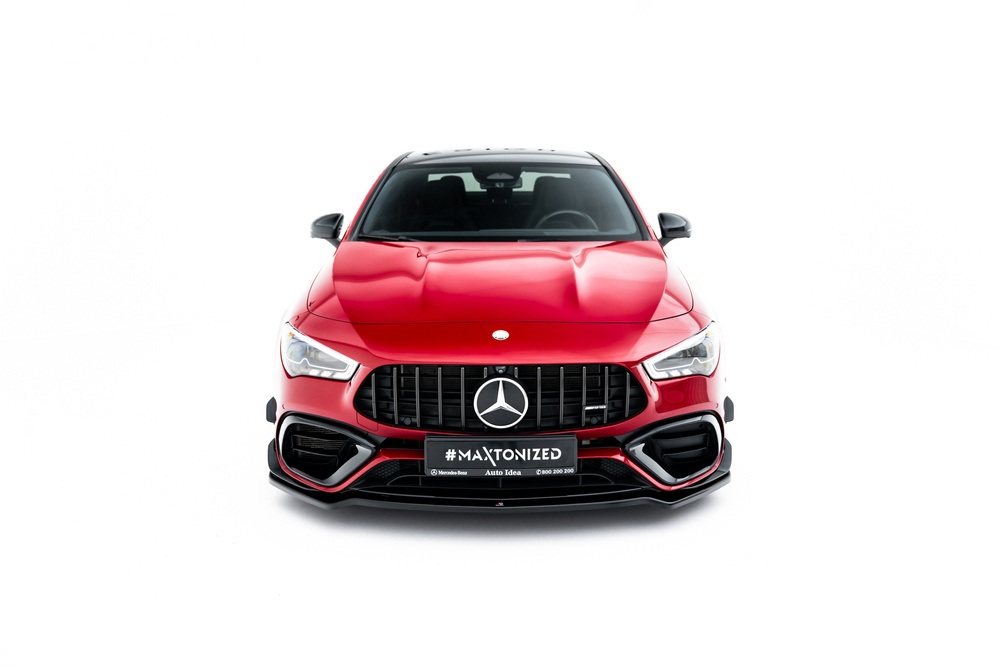 Voorspoiler passend voor Mercedes-AMG CLA 45 Aero C118 V.4 Maxton Glans Zwart