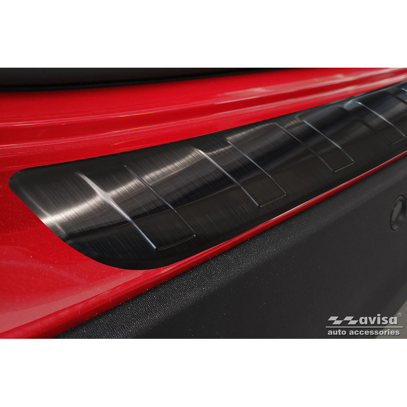 Black Stainless Steel Rear bumper protector  Mercedes GLA-Class II H247 2020- 'Ribs'