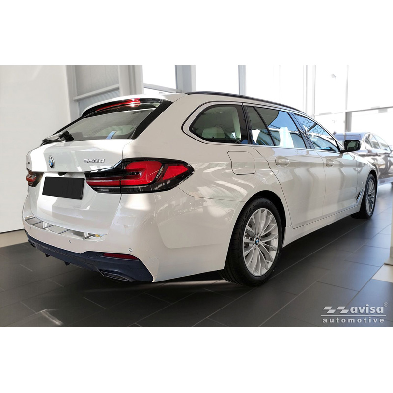 Avisa Stainless Steel Rear bumper protector  BMW 5-Series G31 M-Sport Touring Facelift 2020-2024 'Ribs'