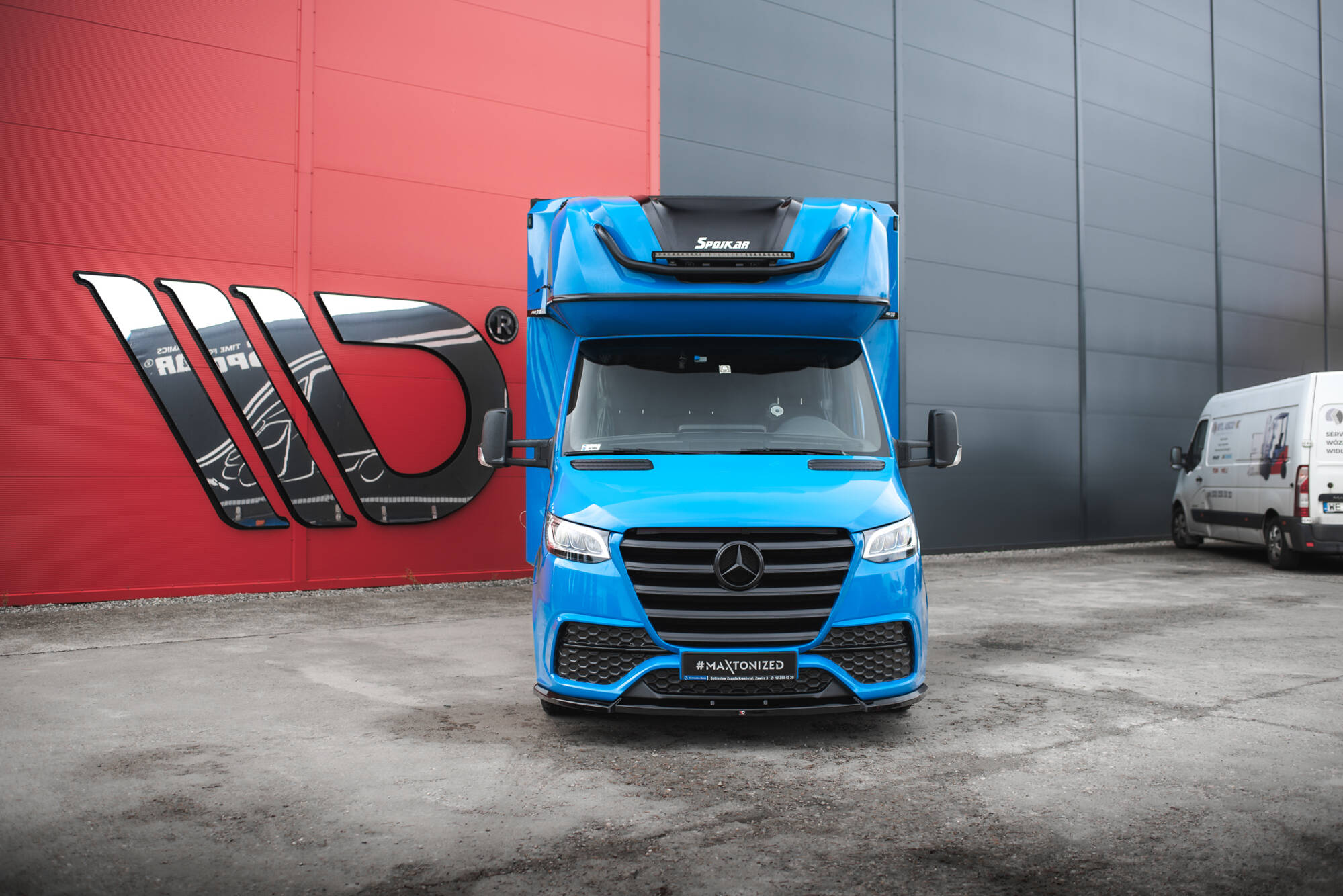 Voorspoiler passend voor Mercedes-Benz Sprinter MK3 Maxton Glanzend zwart