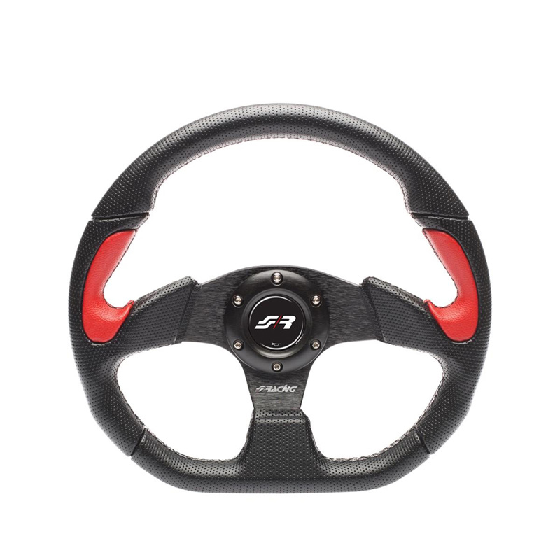 Simoni Racing Universal Steering Wheel X2 Poly Pelle - Black Ecoleather/Red - Diameter 330mm