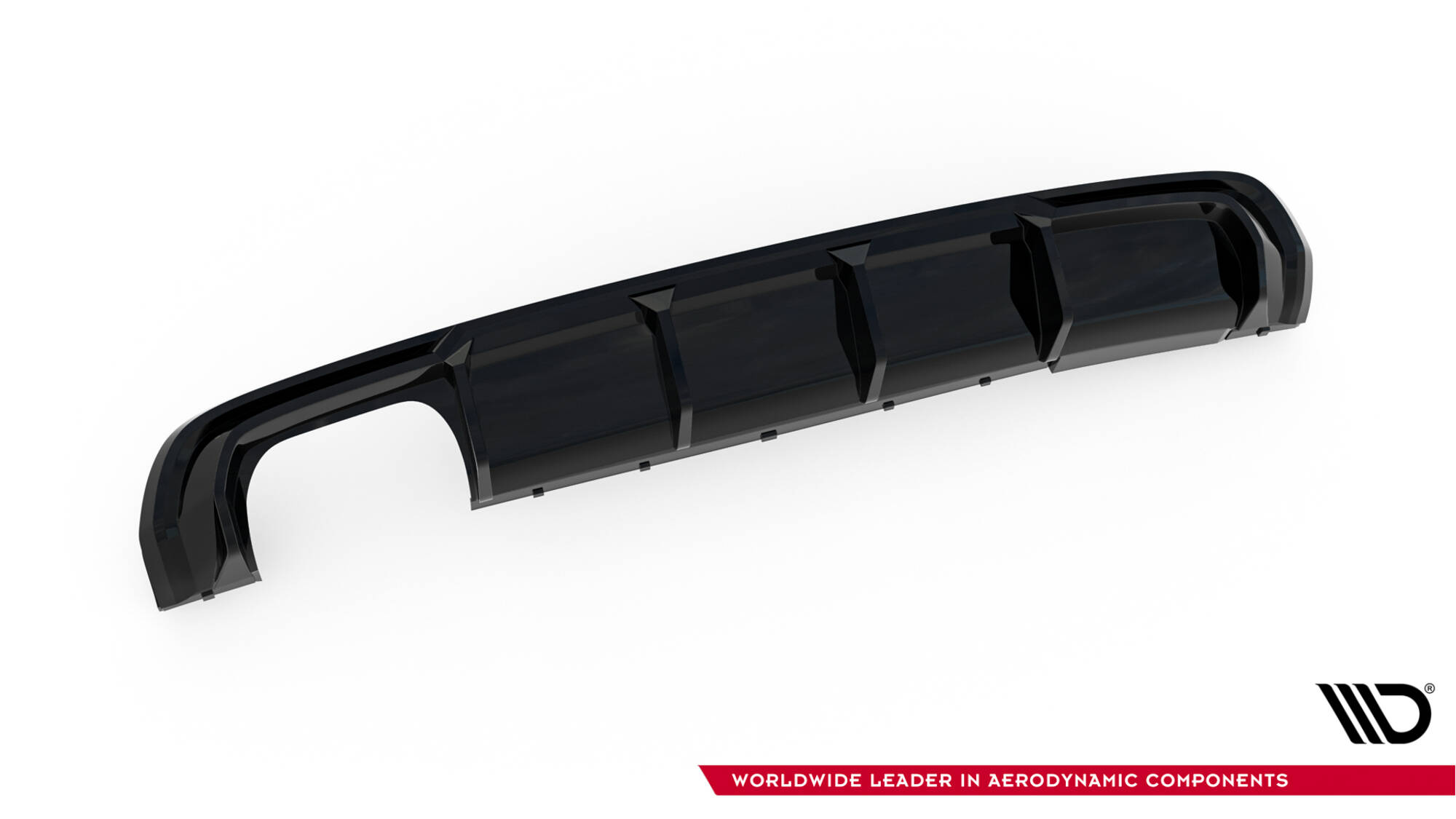 Achter Diffuser passend voor Audi A3 S-Line Sportback 8V Maxton Glanzend zwart