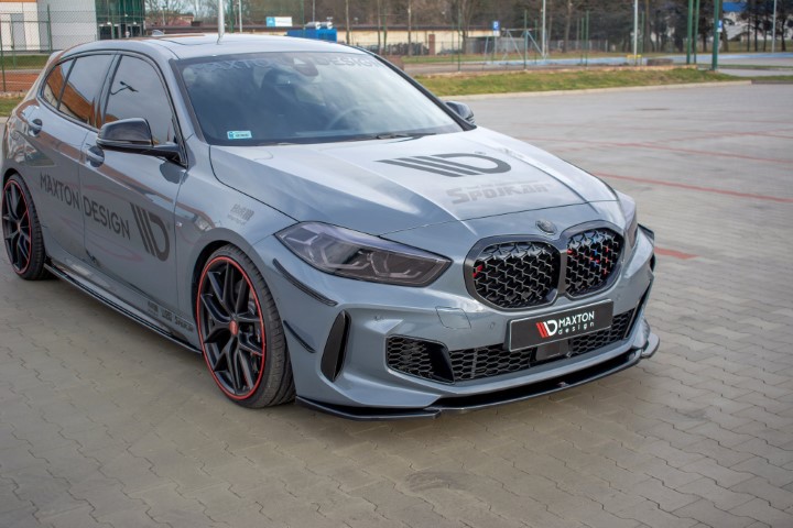 Voorspoiler passend voor BMW 1 Serie F40 M-Pack/ M135i Glans Zwart V3