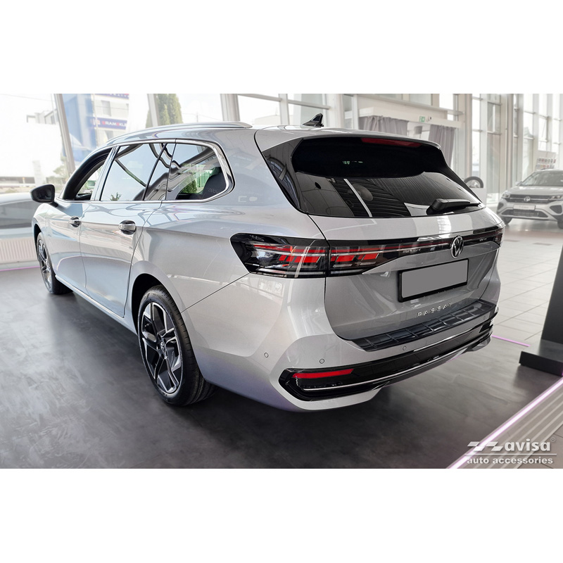 Real 3D Carbon Rear bumper protector  Volkswagen Passat (CJ5) incl. R-Line & Hybrid 2023- 'Ribs'